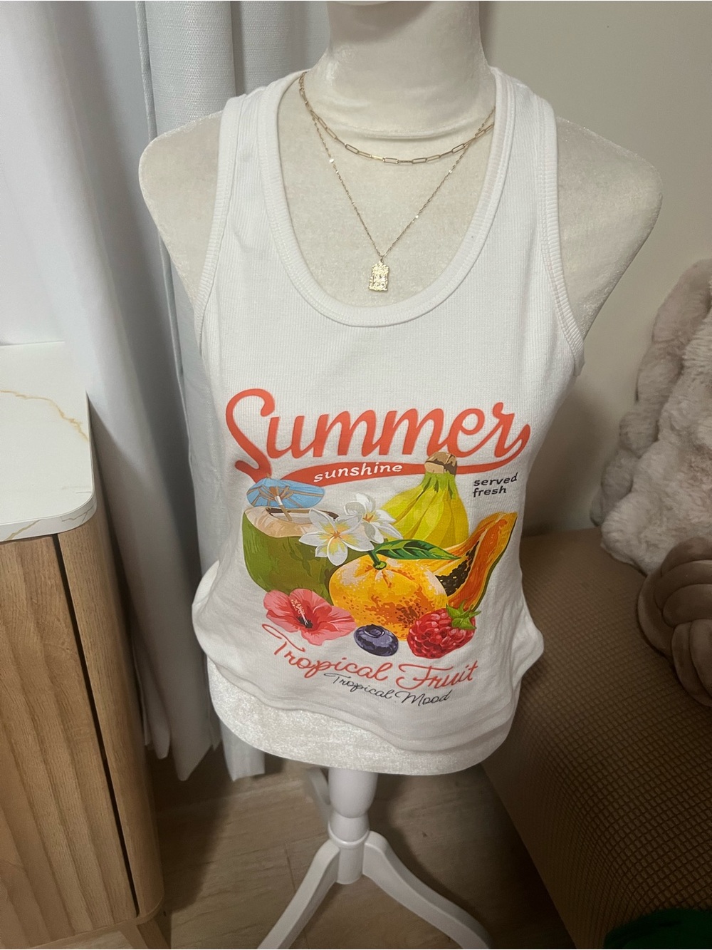 Missguided White Ribbed Women's tank